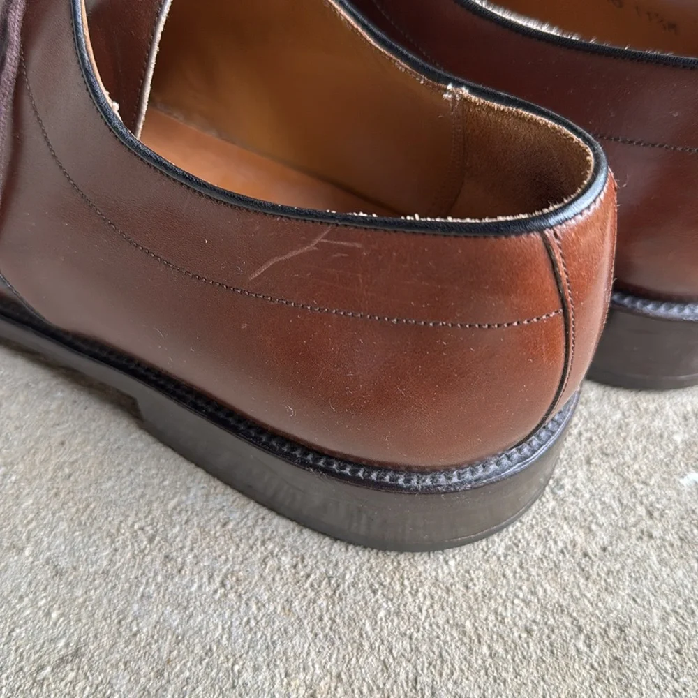 Mezlan mens 11.5 M brown leather Palmetto oxford luxury dress shoes EUC